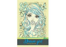 Ditipo Relaxation colouring book Dream girl A4 green 10 pages