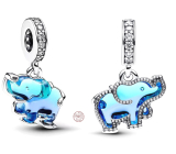 Charm Sterling silver 925 Impressive elephant, animal bracelet pendant