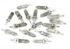 Labradorite Light Hexagon Pendulum Pendant Natural Stone 41 x 13 mm, Hand-Carved, Stone of Transformation
