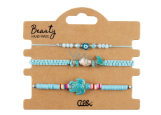 Albi Blue Turtle bracelets, adjustable size, set of 3 pieces