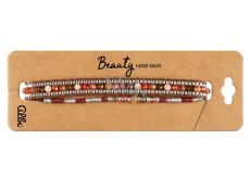Albi Dark Brown Bead Bracelets Set, Wider and Thinner, Adjustable Size, 2 Pieces
