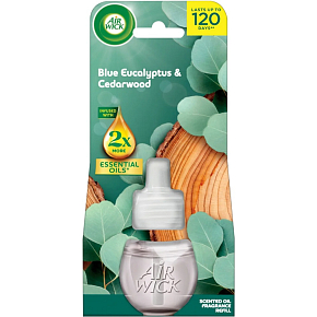 Air Wick Essential Oils Blue Eucalyptus & Cedarwood - Eucalyptus and Cedarwood Electric Air Freshener Refill 19 ml