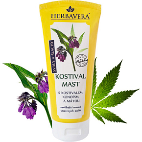 Herbavera Comfrey Ointment with Hemp and Mint, 200 ml