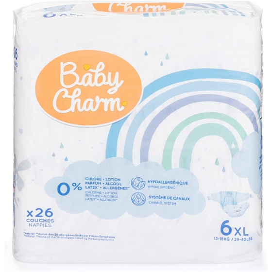 Baby Charm disposable diapers Super Dry Flex XL 13-18 kg, 26 pcs