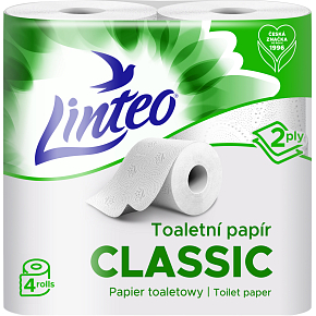 Linteo Classic 2-ply toilet paper, 4 rolls, 15 m roll