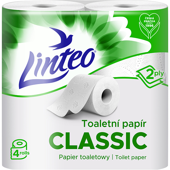 Linteo Classic 2-ply toilet paper, 4 rolls, 15 m roll
