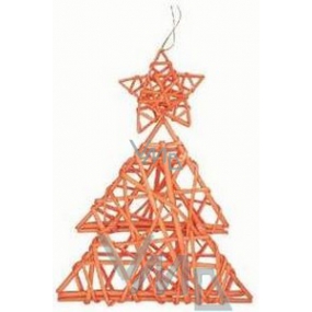 Wicker tree with an asterisk orange for hanging 29 cm