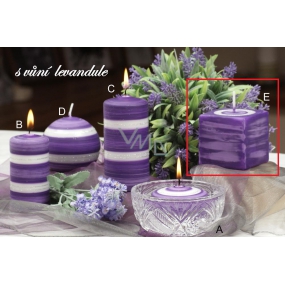 Lima Winter glitter Lavender scented candle cube 65 x 65 mm 1 piece