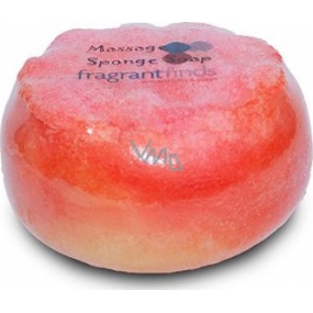Fragrant Golden Balls Glycerine massage soap with a sponge filled with the scent of Beckham Classic perfume in bright red 200 g