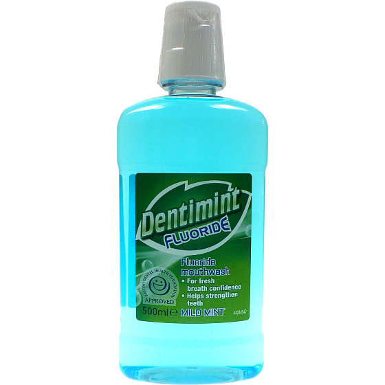 Dentimint Fluoride Mouthwash Mild Mint mouthwash 500 ml