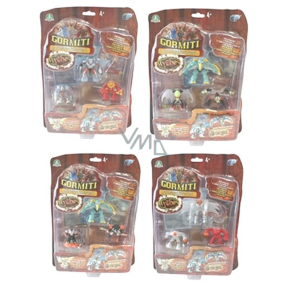 Gormiti Mythos collectible figures with cards 4 pieces different types, recommended age 4+