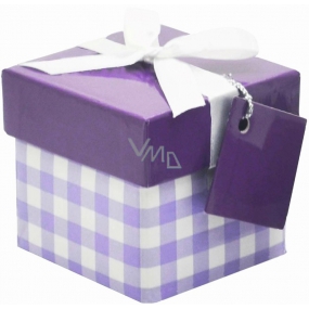 Angel Folding gift box with ribbon Purple diamond 7 x 7 x 7 cm