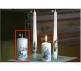 Lima Relief winter candle metal white frost effect cylinder 60 x 120 mm 1 piece