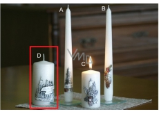 Lima Relief winter candle metal white frost effect cylinder 60 x 120 mm 1 piece