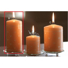 Lima Heart print candle salmon cylinder 60 x 120 mm 1 piece