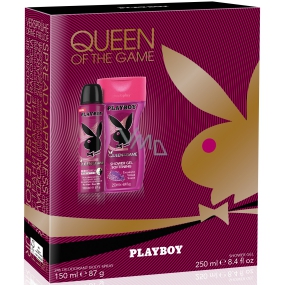 Playboy Queen of The Game deodorant spray for women 150 ml + shower gel 250 ml, cosmetic set