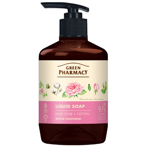 Green Pharmacy Musk Rose and Cotton Liquid Cream Rejuvenating Soap 460 ml