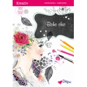 Ditipo Glittering coloring book Boho Chic 8 sheets 21 x 30 cm