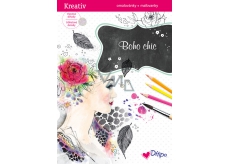 Ditipo Glittering coloring book Boho Chic 8 sheets 21 x 30 cm