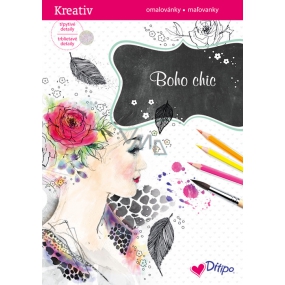 Ditipo Glittering coloring book Boho Chic 8 sheets 21 x 30 cm