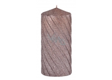 Arome Velor with knurled candle cylinder brown 70 x 150 mm