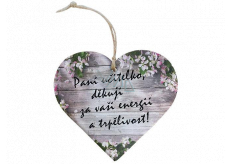 Bohemia Gifts Wooden decorative heart with print - Mrs. teacher, thank you 12 cm