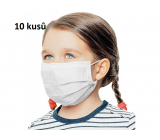 Veil 3-layer protective medical non-woven disposable, low respiratory resistance for children 10 pieces white without print