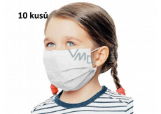 Veil 3-layer protective medical non-woven disposable, low respiratory resistance for children 10 pieces white without print
