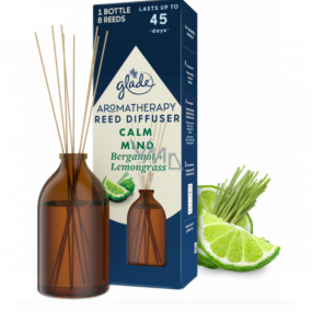Glade Aromatherapy Reed Diffuser Calm Mind Bergamot + Lemongrass air freshener scented sticks 80 ml