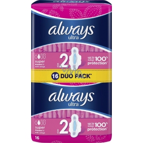 Always Ultra Super sanitary pads with wings 16 pieces