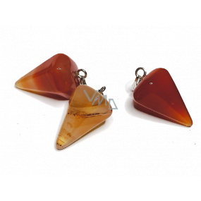 Carnelian Sideric pendulum natural stone 2,2 cm, 1 piece, Teach us here and now