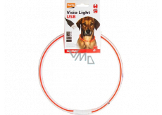 Karlie Flamingo LED dog collar red and white, uni size 20-75 cm, rechargeable