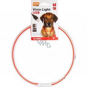 Karlie Flamingo LED dog collar red and white, uni size 20-75 cm, rechargeable