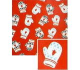 Nekupto Christmas gift wrapping paper 70 x 1000 cm Red, gloves