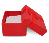 Gift box with jewelry sponge and red bow 4 x 4 x 2.5 cm 1 piece