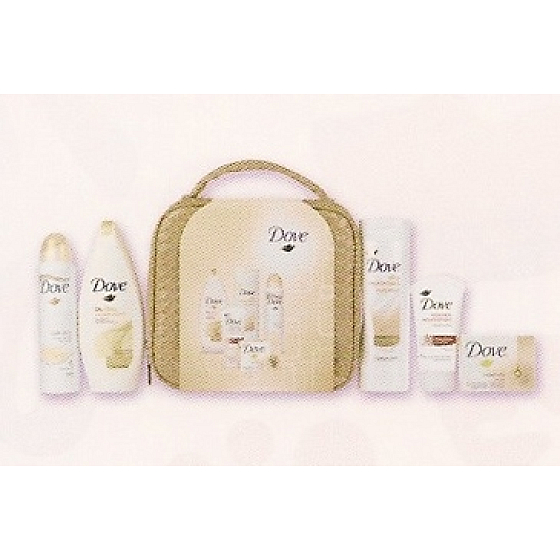 Dove Silk body lotion + shower gel + deodorant + hand cream + soap with oil, cosmetic set
