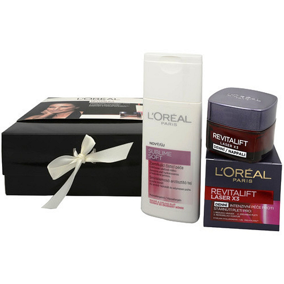 Loreal Paris Revitalift Laser Rejuvenating Cream 50 ml + Sublime Soft Make-Up Remover Milk 200 ml, cosmetic set