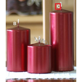 Lima Metal Series candle red cylinder 80 x 200 mm 1 piece