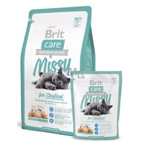 Brit Care Missy Sterilized Chicken + rice for sterilized cats 2 kg, Hypoallergenic complete food