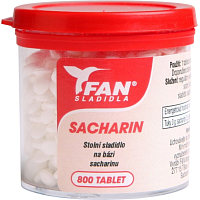 Fan Sweeteners, saccharin, table sweetener, 800 tablets, 50 g