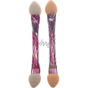 Eyeshadow applicator double-sided pink-silver 6.5 cm 2 pieces 80060