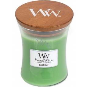 WoodWick Palm leaf - Palm leaf scented candle with wooden wick and glass lid medium 275 g