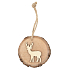 Wooden oval with deer, for hanging 10 cm