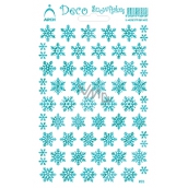 Arch Holographic decorative stickers Christmas snowflakes turquoise 18 x 11,5 cm 1 arch