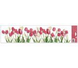 Window foil without glue stripes Tulips 64 x 15 cm