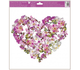 Window foil without glue Heart of flowers Orchid 30 x 33.5 cm
