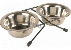 Trixie Stainless steel bowl in stand diameter 21 cm, 2 x 1.75 l