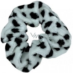 Barton Velvet white medium white with black polka dots 3.5 x 9 cm