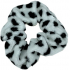Bartoň Velvet Medium White Hair Tie with Black Dots 3.5 x 9 cm