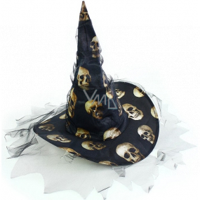 Rappa Halloween Witch hat with skulls for adults 40 cm